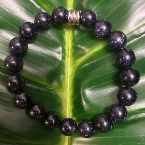blue sandstone 8mm handmade beaded bracelet